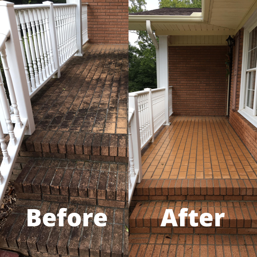 Before and after deck cleaning
